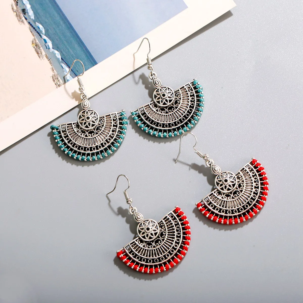 

Set Earrings For Women Jewelry Indian Jhumka Dangle Earring Statement Vintage Ethnic 2 Pair Drop Ear Rings For Girl Gift Boho