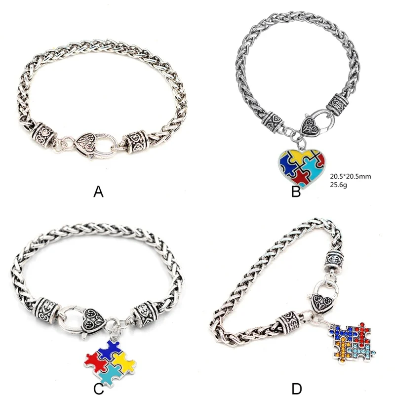 

Newly Children's puzzle autism bracelet 1pcs puzzle with diamonds