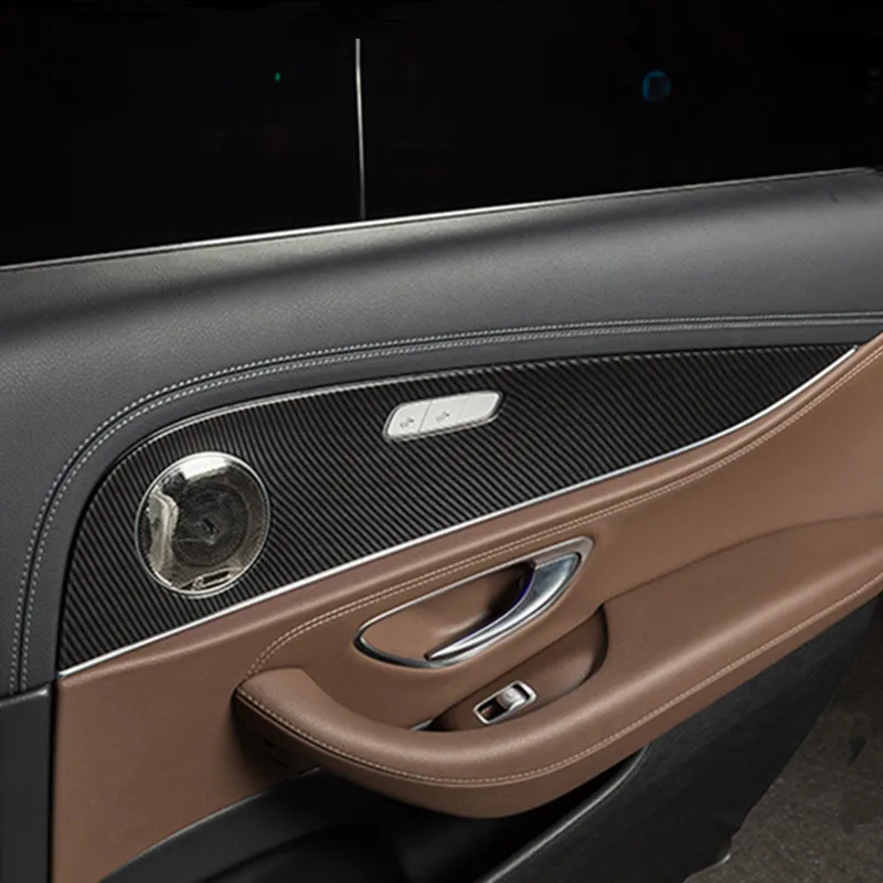 

Дверная панель из углеродного волокна для Mercedes Benz E Class W213 2016-2018, декоративная крышка, отделочная наклейка, аксессуары для интерьера