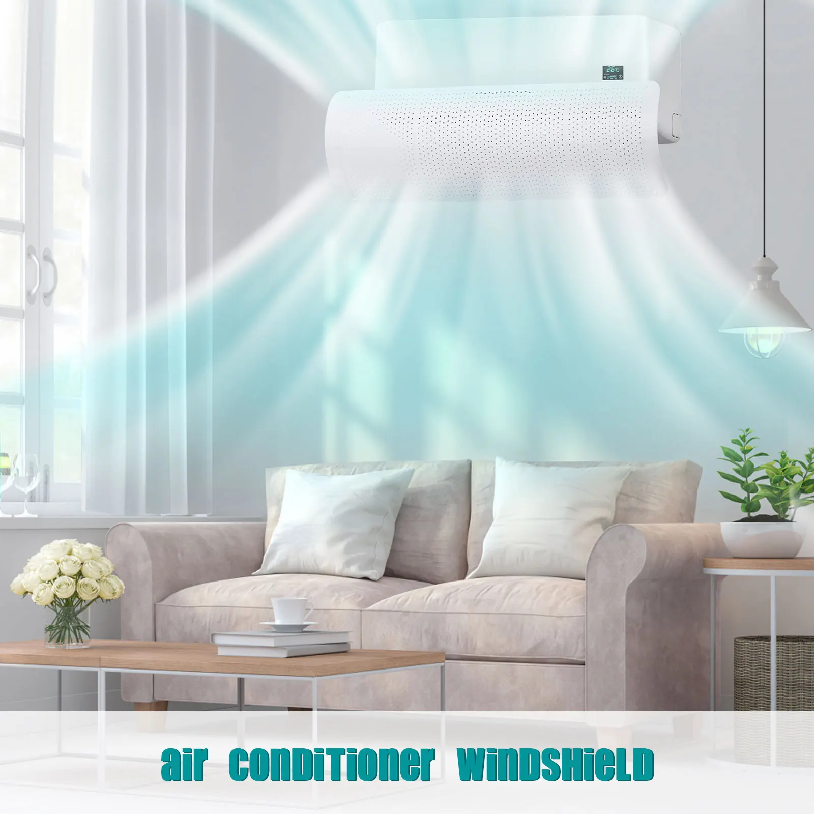 

Air Conditioner Wind Deflector Universal Anti-direct Blowing Adjustable Air Conditioning Windshield Panel for Bedroom Office