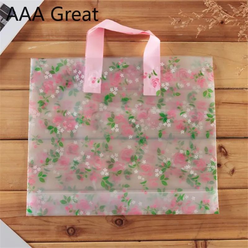 50 шт./лот подарочные пакеты с ручками сумки для магазина пластиковые мешочки