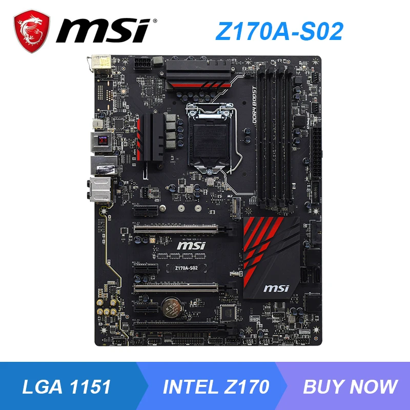 Z170A S02 для MSI LGA1151 Intel Z170 десктопная материнская плата ddr4 64 Гб M.2 поддержка 6 го