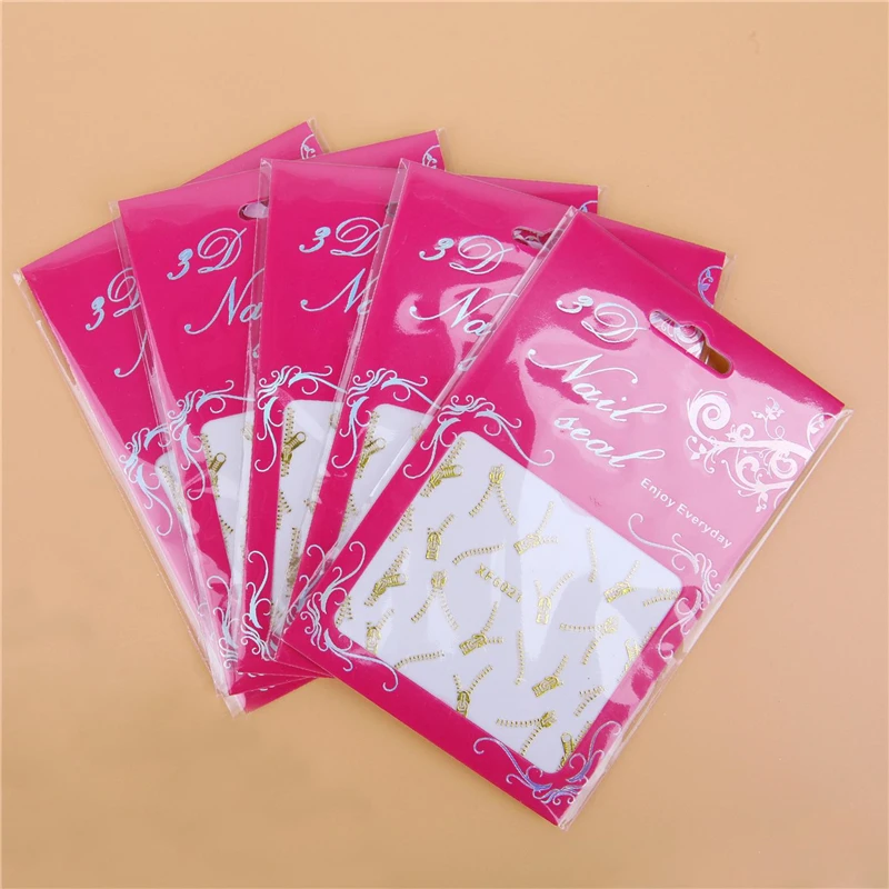 1 лист золотой молнии 3D наклейки для дизайна ногтей Рождественские Цветные