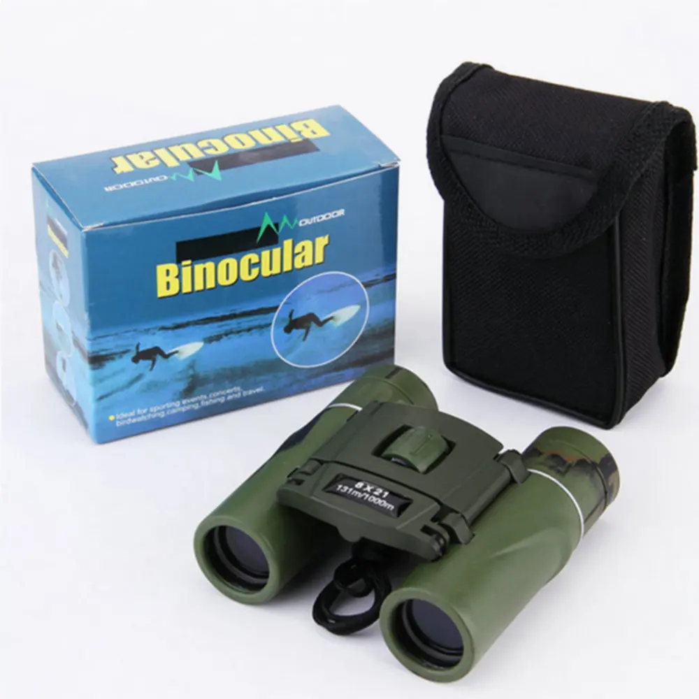 

8x21 Compact Zoom Binoculars Long Range 3000m Folding HD Powerful Mini Telescope BAK4 FMC Optics Hunting Sports Camping