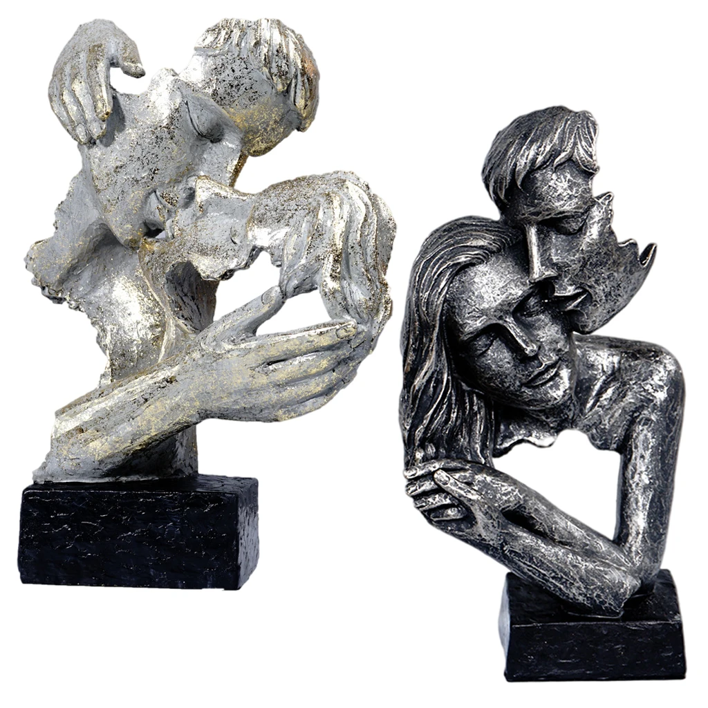 

Abstract Human Kissing Couples Resin Sculptures Statue Collectible Figurines Home Office Bookshelf Cabinet Decor, Wedding Gift