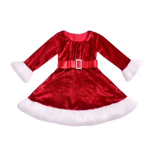 Gril Christmas Dress Kid Newborn Baby Girls Red Princess Velvet Plush Party Xmas For New Year Dresses | Детская одежда и обувь