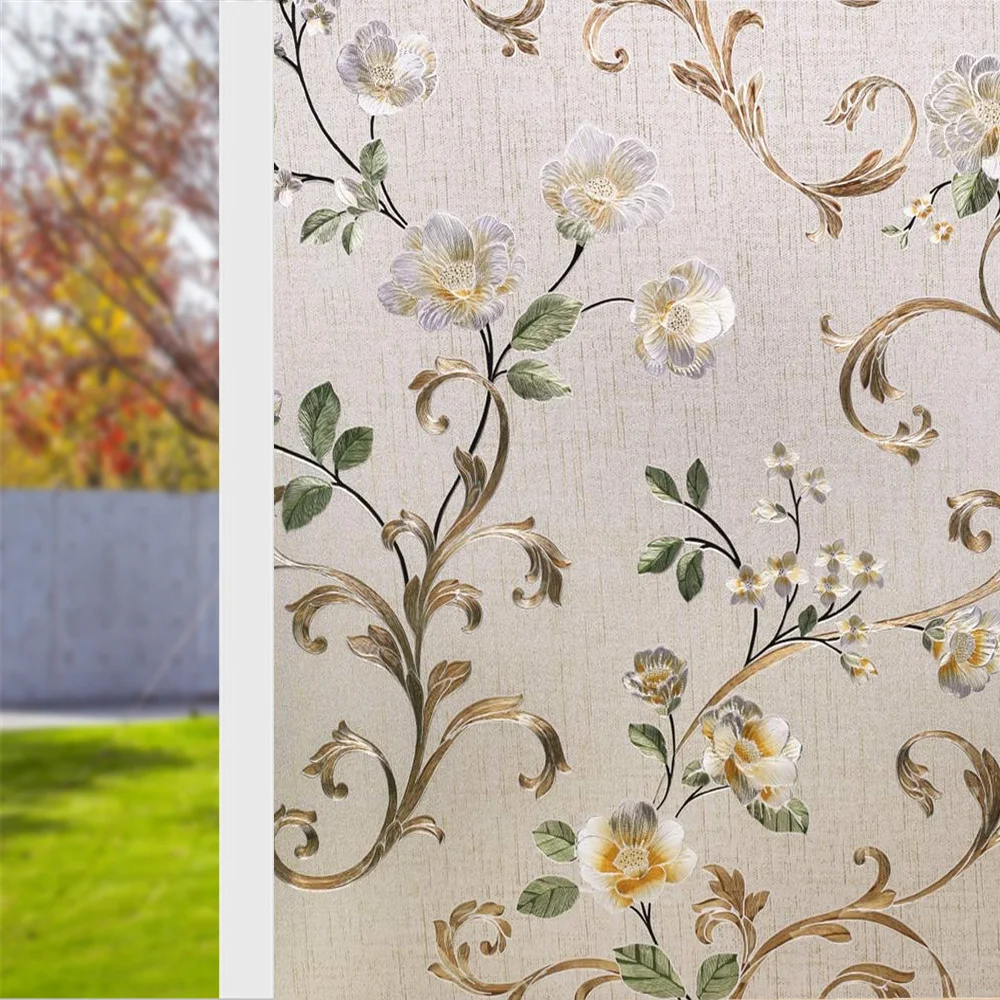 

3D Decorative Window Glass Sticker, Vinyl Self-adhesive Window Tint Films ,Stained Window Glass Films for Home Office