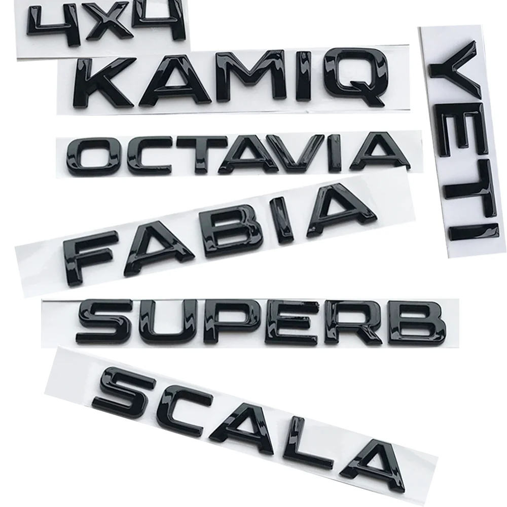 

Letters Emblem Logo for Skoda FABIA KAMIQ KAROQ KODIAQ OCTAVIA RAPID SUPERB YETI Car Front Rear Trunk Badge Sticker