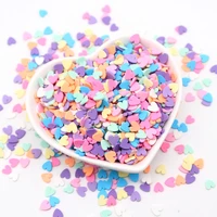 10g 5mm love heart polymer clay slices colorful heart polymer hot clay sprinklesfor diy crafts tiny slime material accessories