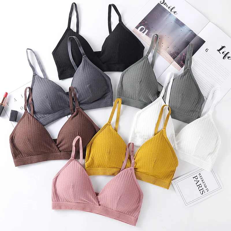 

SVOKOR Sexy Deep V Bra Without Underwire Adjustable Shoulder Strap Leisure Push Up Gather Shockproof Soft Breathable Bralette