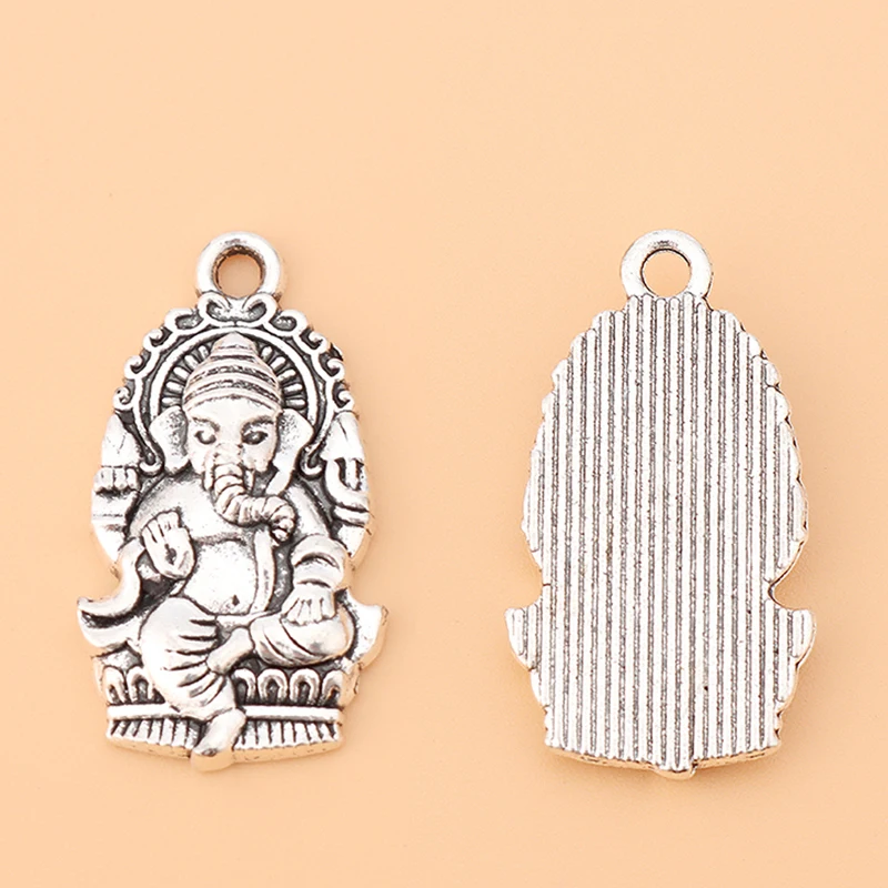 20pcs/Lot Silver Color Ganesha Buddha Elephant Charms Pendants for Necklace Bracelet Jewelry Making Accessories