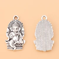 20pcslot silver color ganesha buddha elephant charms pendants for necklace bracelet jewelry making accessories