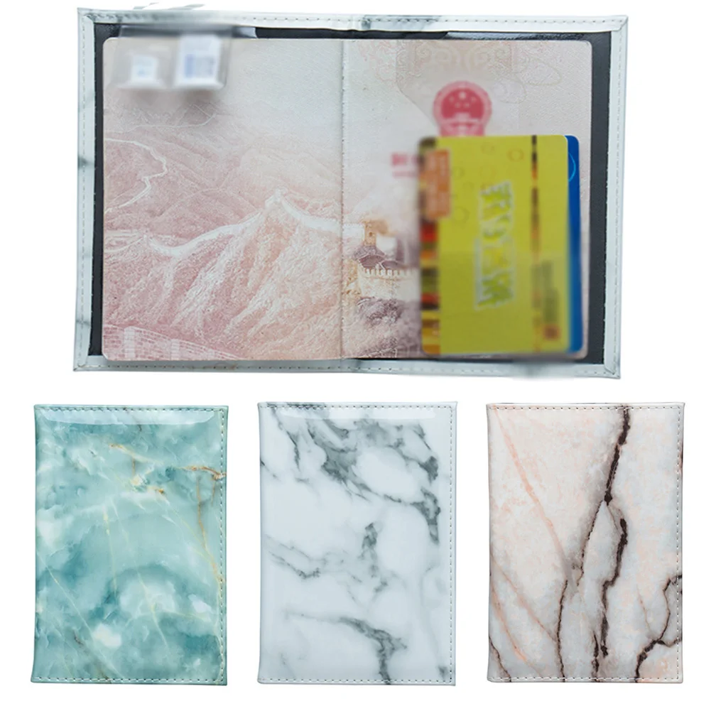 Модный Дорожный держатель для паспорта с мраморным рисунком из искусственной
