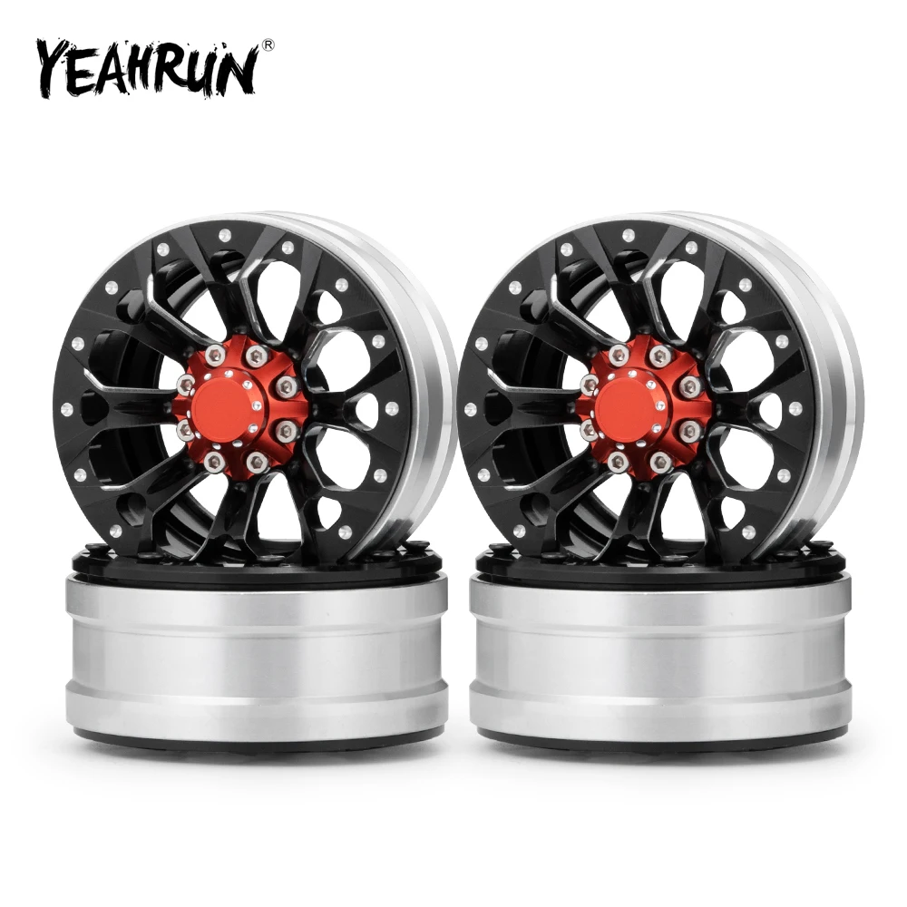

YEAHRUN 1/2/4 Pcs Metal Wheel Hub 1.9inch Beadlock Wheel Rim For 1/10 Axial SCX10 D90 Tamiya CC01 Traxxas TRX-4 RC Crawler Car