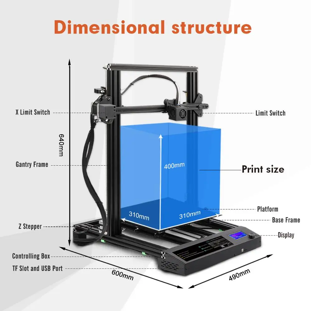 3d принтер Enotepad для самостоятельной сборки большой объем и хорошее экономически