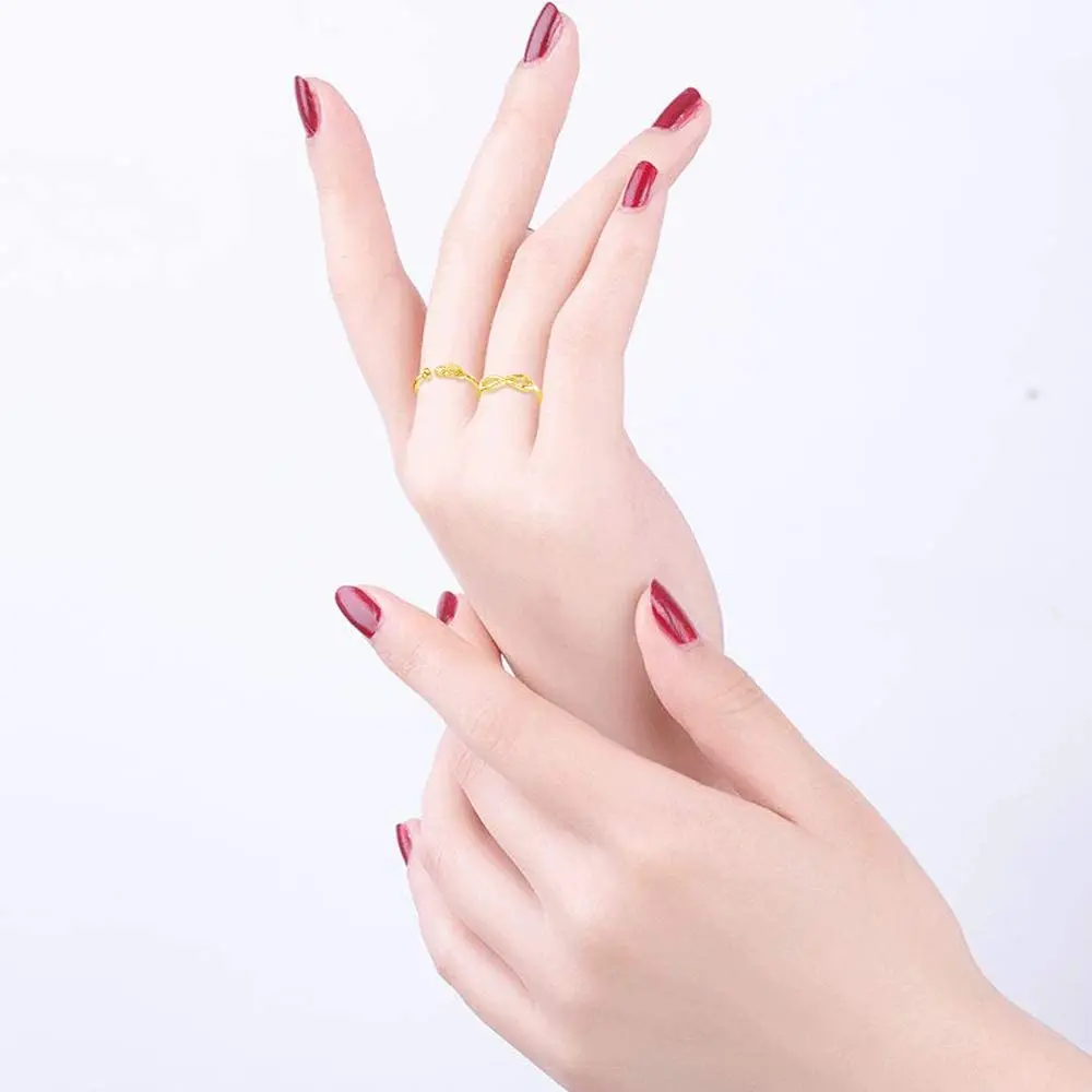 Открытые Регулируемые кольца для женщин изящные укладываемые с узлом и волной