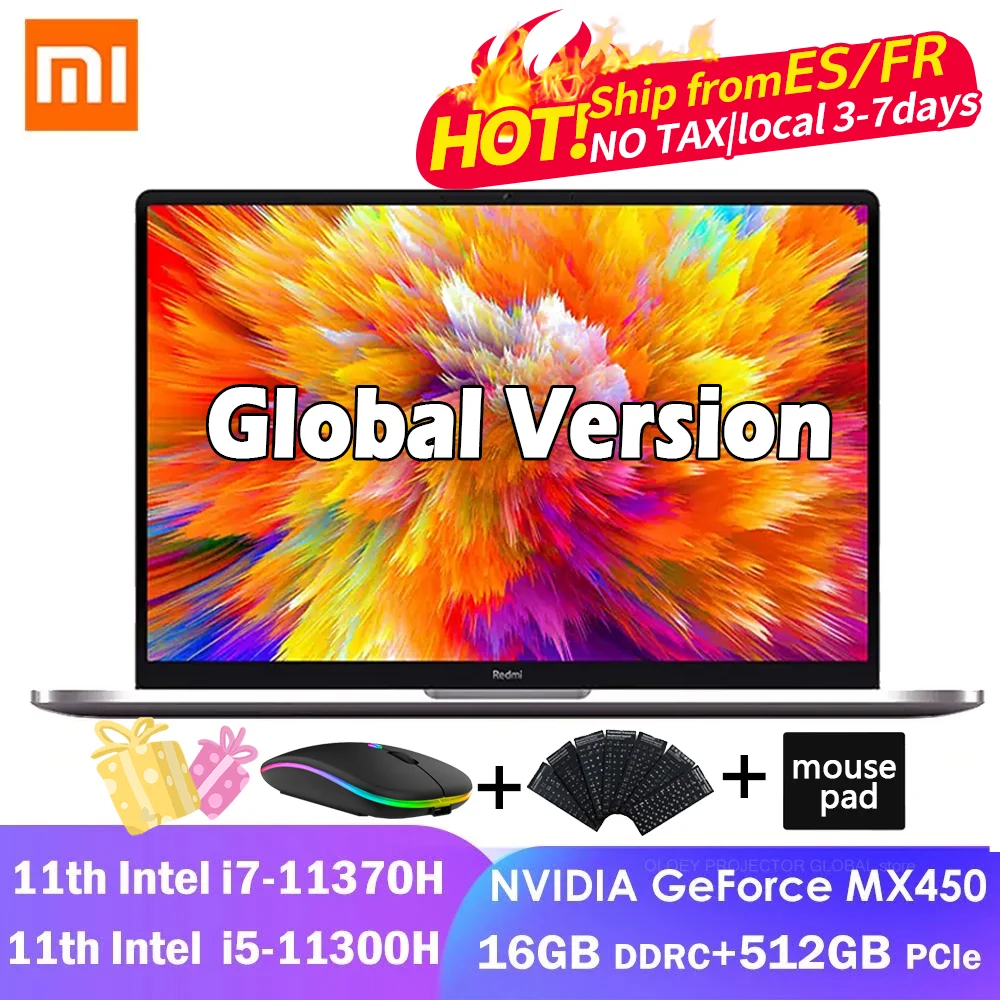 Ультратонкий ноутбук Xiaomi RedmiBook Pro15 11 дюймов Intel Corei7 11370H/i5 11300H 16 + 512 ГБ 3 2 K экран в