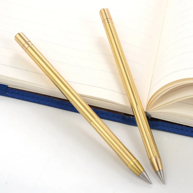 

1PCS Retro Brass Inkless Pen Pure Brass Metal No-ink Pen Copper Gift Pen Stylus Everlasting Pencil Outdoor Travel