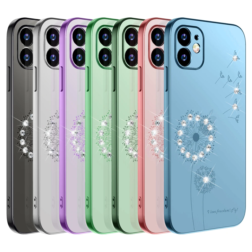 Силиконовый чехол с цветами и бриллиантами для iPhone 12 11Promax XS XR 7plus украшение яркий