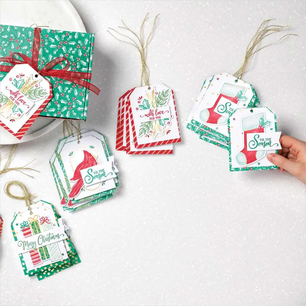 

Christmas sock Tags BUFFET Metal Cutting Dies and Stamps Stencil DIY Scrapbooking Album Stamp Paper Card Embossing Decor Crafts