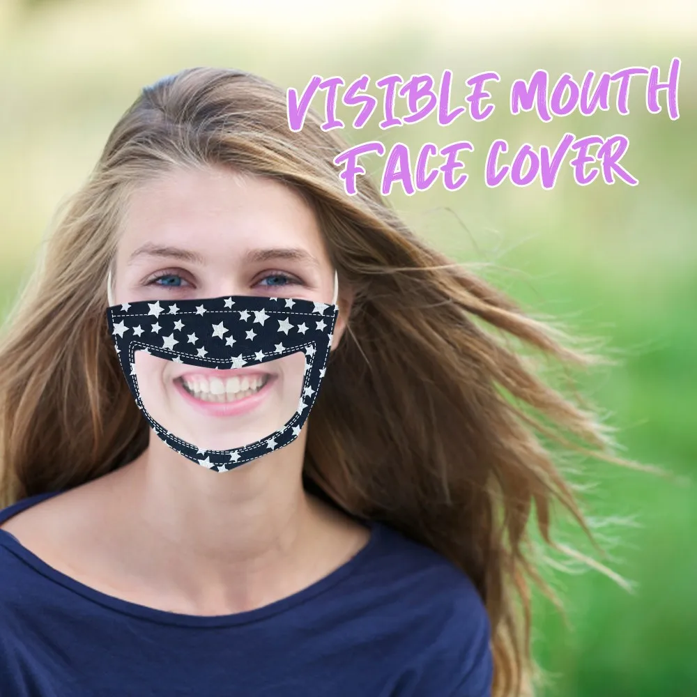 Маска для взрослых с прозрачным окошком видимое выражение глухих и страстных