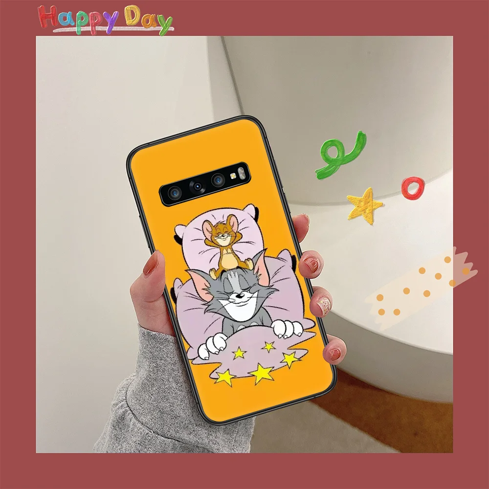 

Cartoon Mouse Jerry Cat Tom Phone Case for Samsung Galaxy Note S 6 7 8 9 10 E 20 Ultra Edge Plus black Funda Tpu Bumper Fashion