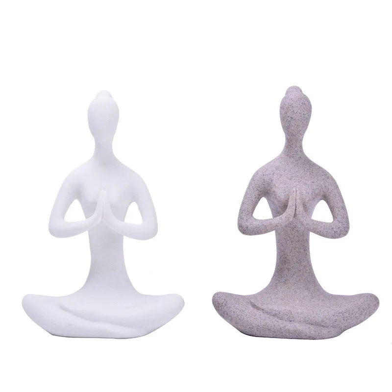 

Фигурка Девочки из песчаника в скандинавском стиле, миниатюрная модель для йоги, демонстрация современного искусства, украшение для дома, а...