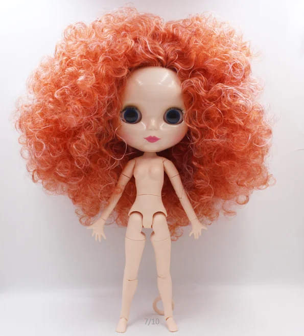 Обнаженная кукла Blyth тяжелые Имбирные короткие вьющиеся волосы |Куклы| |