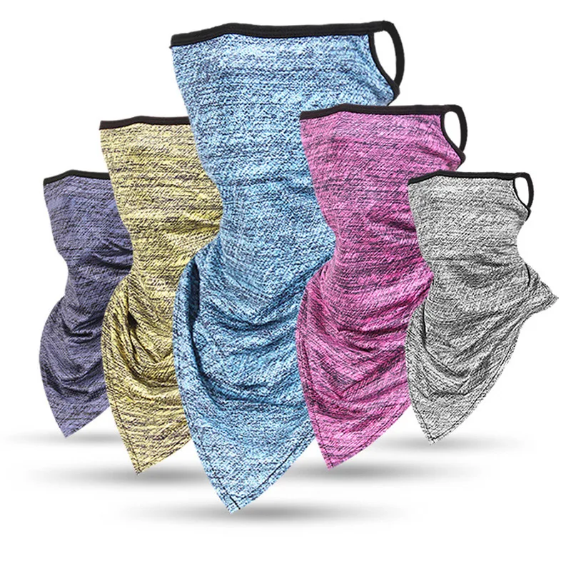 

Ice Silk Sunscreen Triangle Scarf Printing Riding Half Face Mask Balaclavas Breathable Bandana Multifunctional Mask Magic Scarf