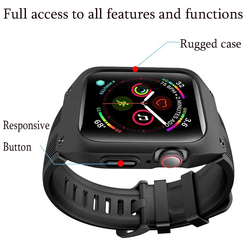Защитный чехол для Apple Watch series 4 5 44 мм полная защита экрана IWatch ремешки