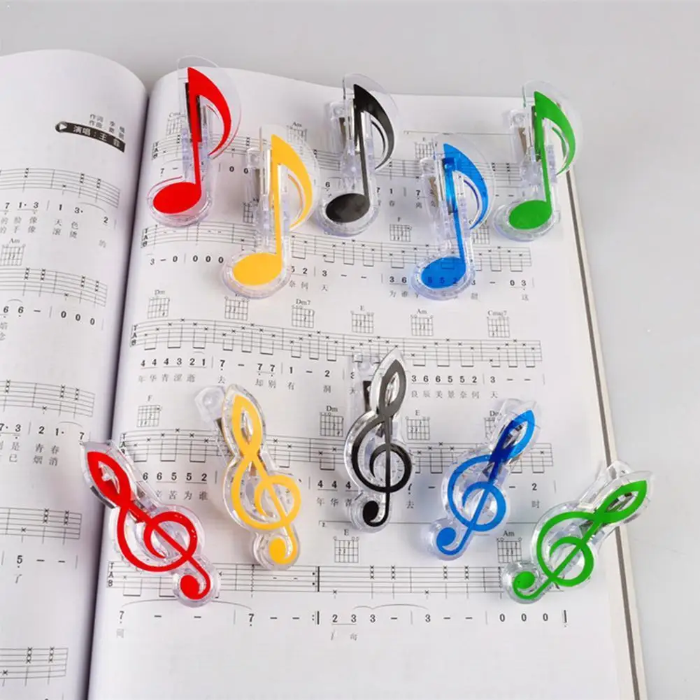 

3PCS Book Paper Sheet Clips Steel Spring Score Funny Paper Clips Music Folder Musical Mini Decorative Clips Notation N1Y2