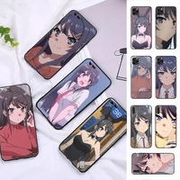 fhnblj anime mai sakurajima phone case for iphone 8 7 6 6s plus x 5s se 2020 xr 11 12 pro xs max