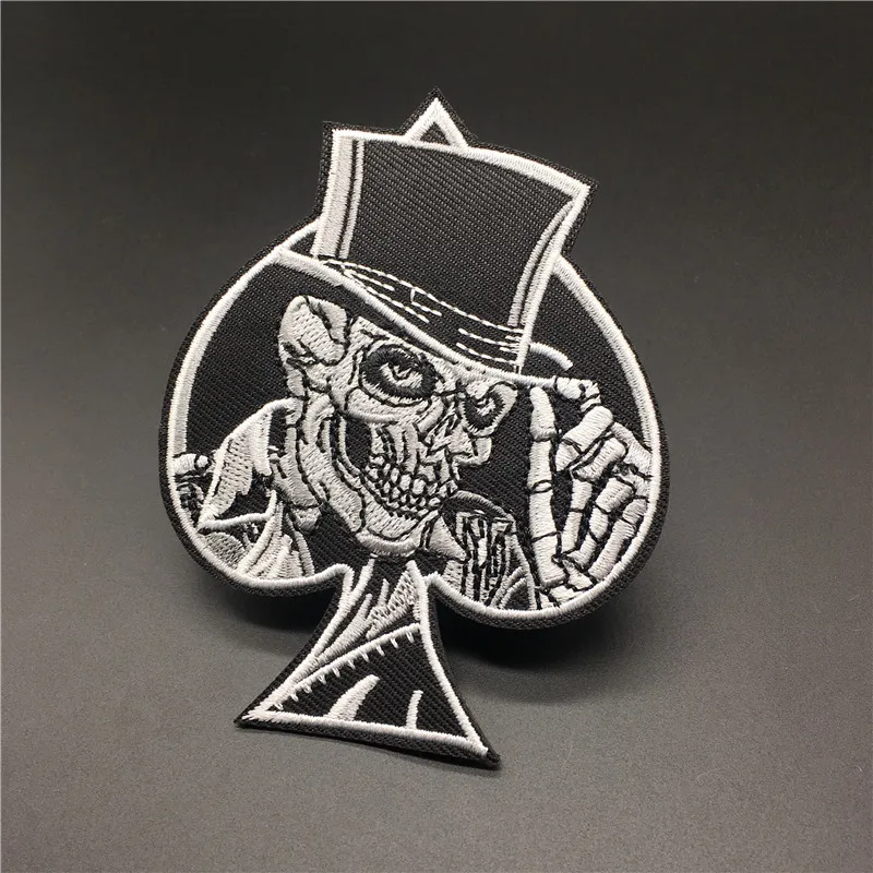 Железная нашивка с черепом для одежды вышивкой Ace of Spades в стиле панк аппликация