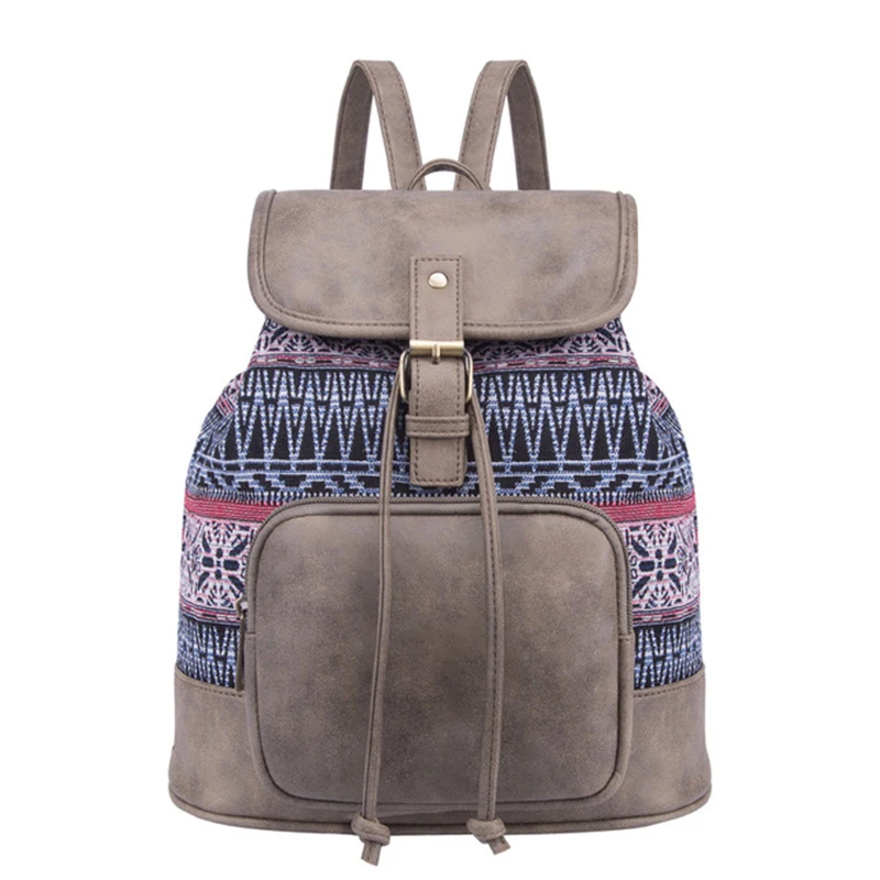 Blue1 Национальный женский рюкзак, Mochila модный рюкзак для девочек, винтажный рюкзак через плечо, женская сумка, школьный рюкзак для женщин - Цвет: Blue1
