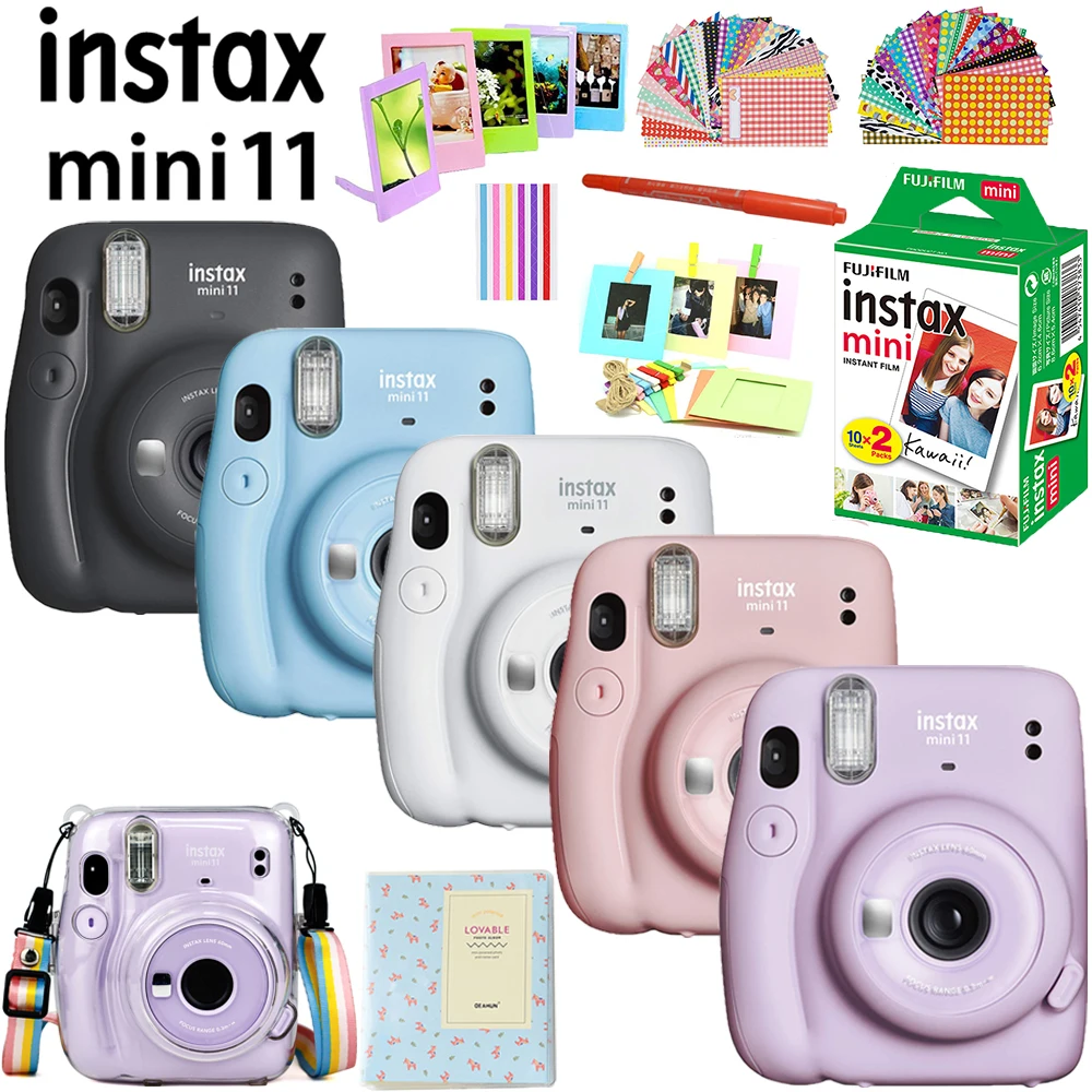 Fujifilm Instax Mini 11 моментальная камера розовый/синий/серый/белый/фиолетовый + 20 белая