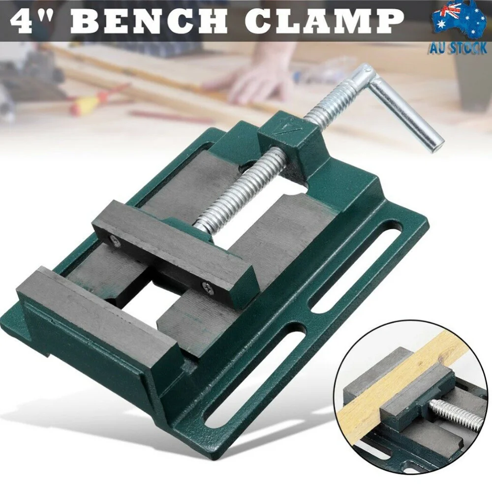 

4 Inch Cast Iron Drill Press Vise Table Vise Small Bench Clamp for Milling Drilling Machine Woodworking (Green)