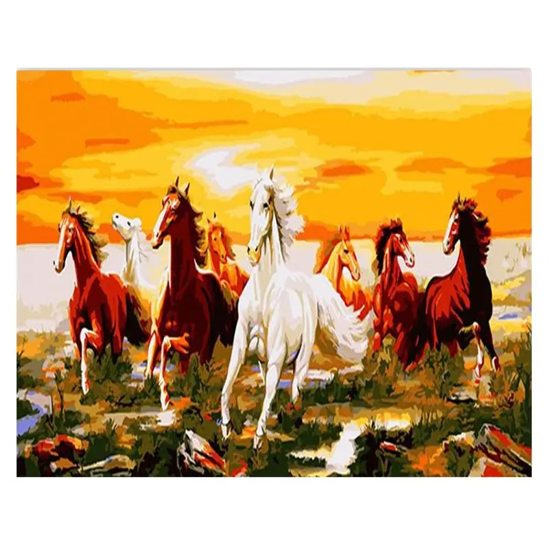 

Набор для рисования по номерам на холсте, акриловые кисти