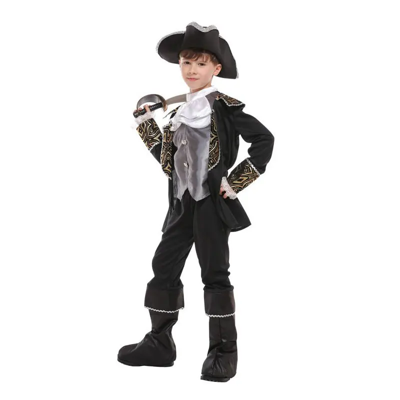 Мальчики Swashbuckler костюмы Королевский Пират капитан костюм для детей Хэллоуин