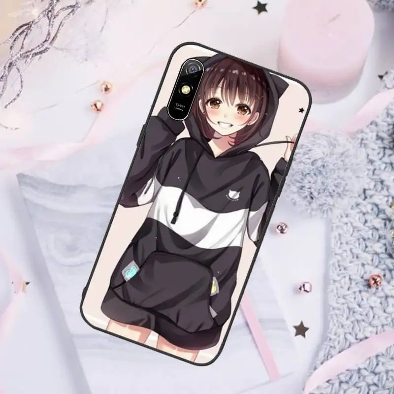 

Girl anime cute Menhera chan Phone Case For Xiaomi Redmi note 7 8 9 pro 8T 9A 9S Mi Note 10 Lite pro