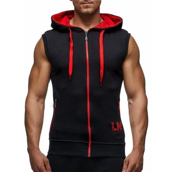 Zogaa модные спортивные костюмы для фитнеса бодибилдинга без рукавов с капюшоном