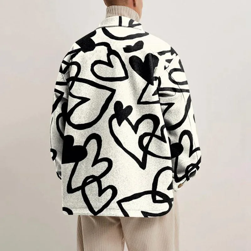 Хипстерские осень-зима 2021 мужские пальто с отложным воротником плотные