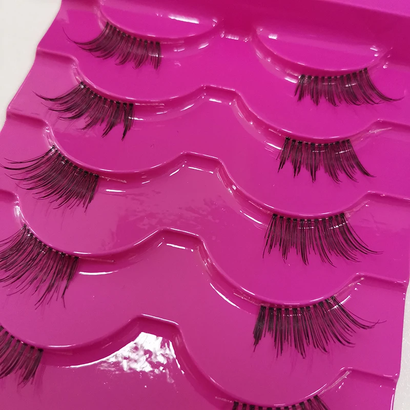 5 пар полунакладных ресниц естественные крест-накрест грязные густые Мягкие