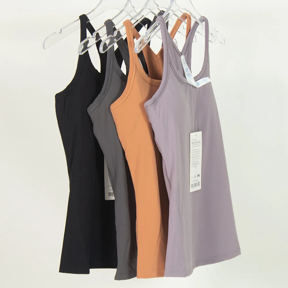 

Lulu Crop Top Women's Vest Bra Without Bones Tanks and Camis Yoga Wear Sleeveless T-shirt Gym Workout Clothes Activewear