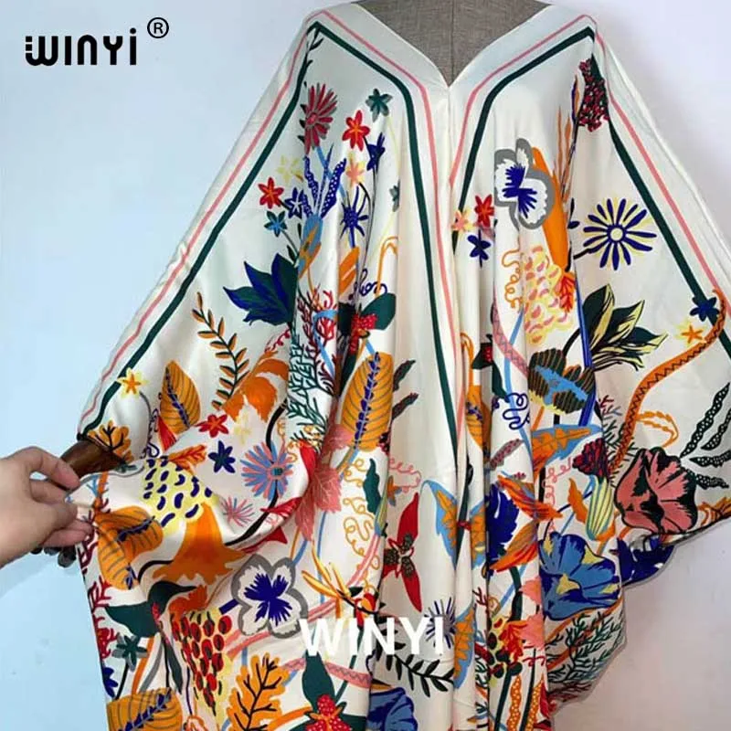 2021 Summer Women Letter Print Sexy V-Neck Thigh African Maxi Dress Long Sleeve  Elegant Boho Beach Dress Casual Long Dresses