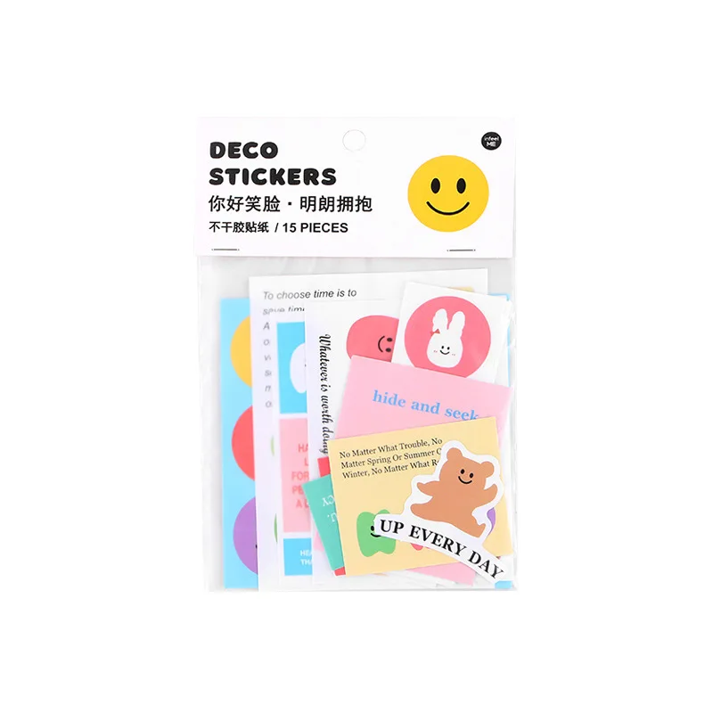 15 шт./лот серия Hello Smile красочные наклейки с улыбающимся лицом для декорирования