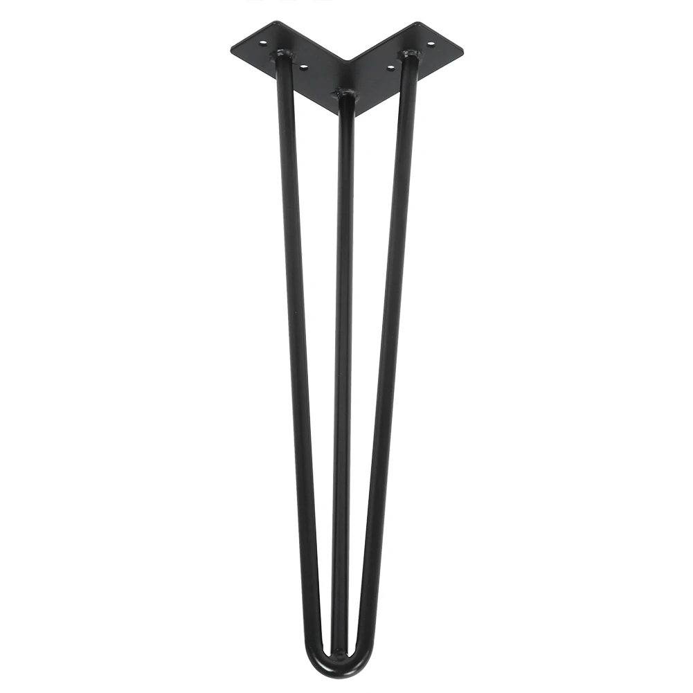

4pcs 12mm U Shape Modern Industrial Style Three Claws Solid Iron Black Hairpin Table Home Desk Hairpin Legs Furniture Accessory