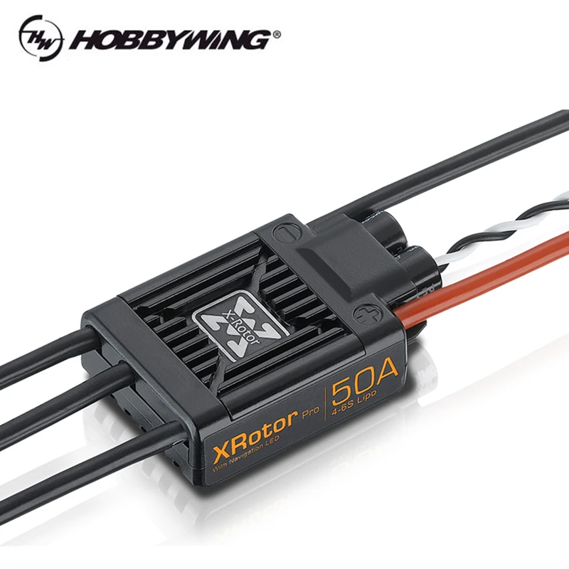 2 штуки в коробке оригинальных контроллеров скорости Hobbywing XRotor PRO 50A ESC 4-6S LiPo без щеток DEO, подходящих для квадрокоптера 650-880 и вертолета.