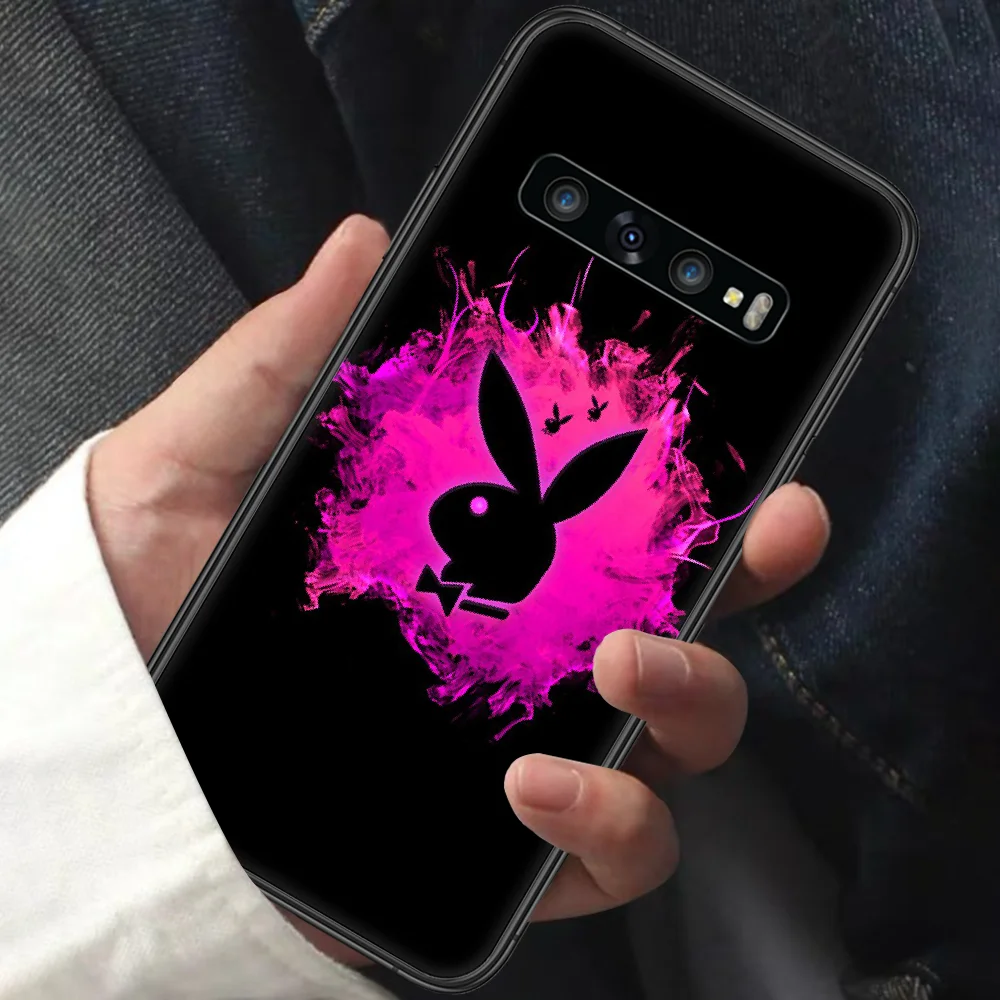 

Rabbit Brand Playboy Phone Case for Samsung Galaxy Note S 6 7 8 9 10 E 20 Ultra Edge Plus black Etui Silicone Funda 3D Bumper