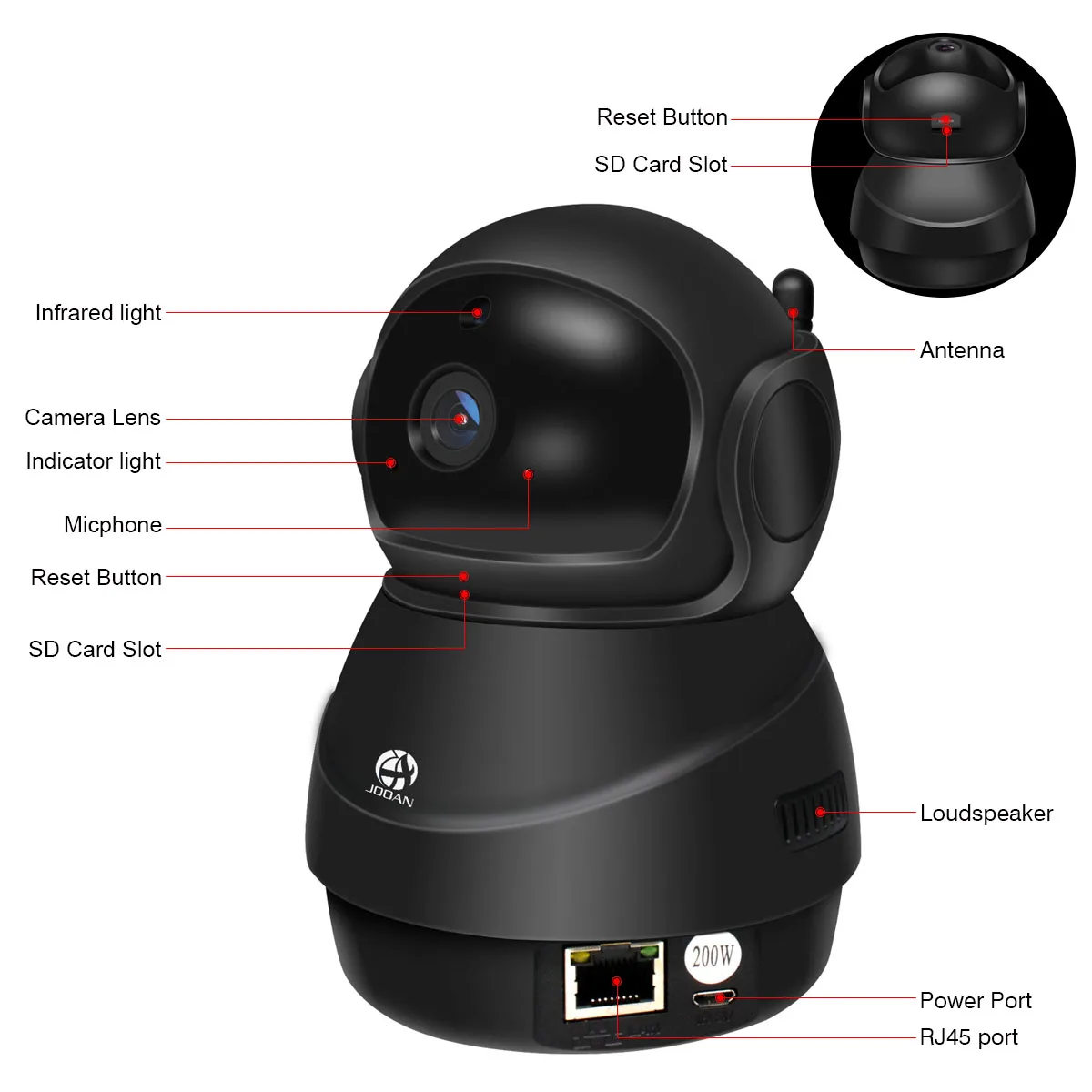 JOOAN, беспроводная камера, wifi, 1080 P, IP камера, HD, умный дом, камера безопасности, 10 м, ночное видение, для помещений, cctv cam, детский монитор