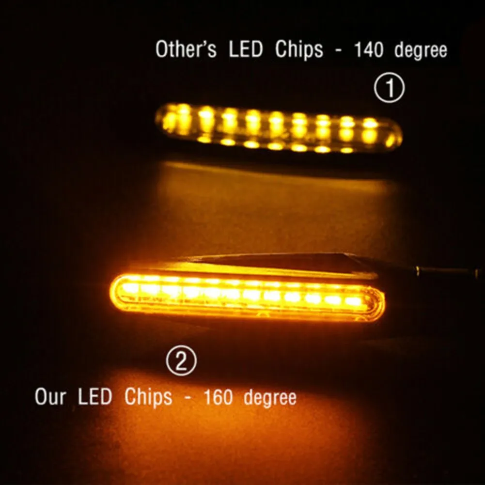 

Amber Turn Signal Lights Blinker Flowing Indicator Replacement Smoked Black